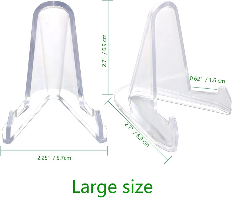 LRANFOW Thickened Acrylic Card Stands Mini Easel Holder, Sports Card Stands, Trading Graded Card Stand for Displaying Pocket Graded Card Challenge Medals Casino Chips, 22 Pack 2.7 Inch Tall Clear - Image 3